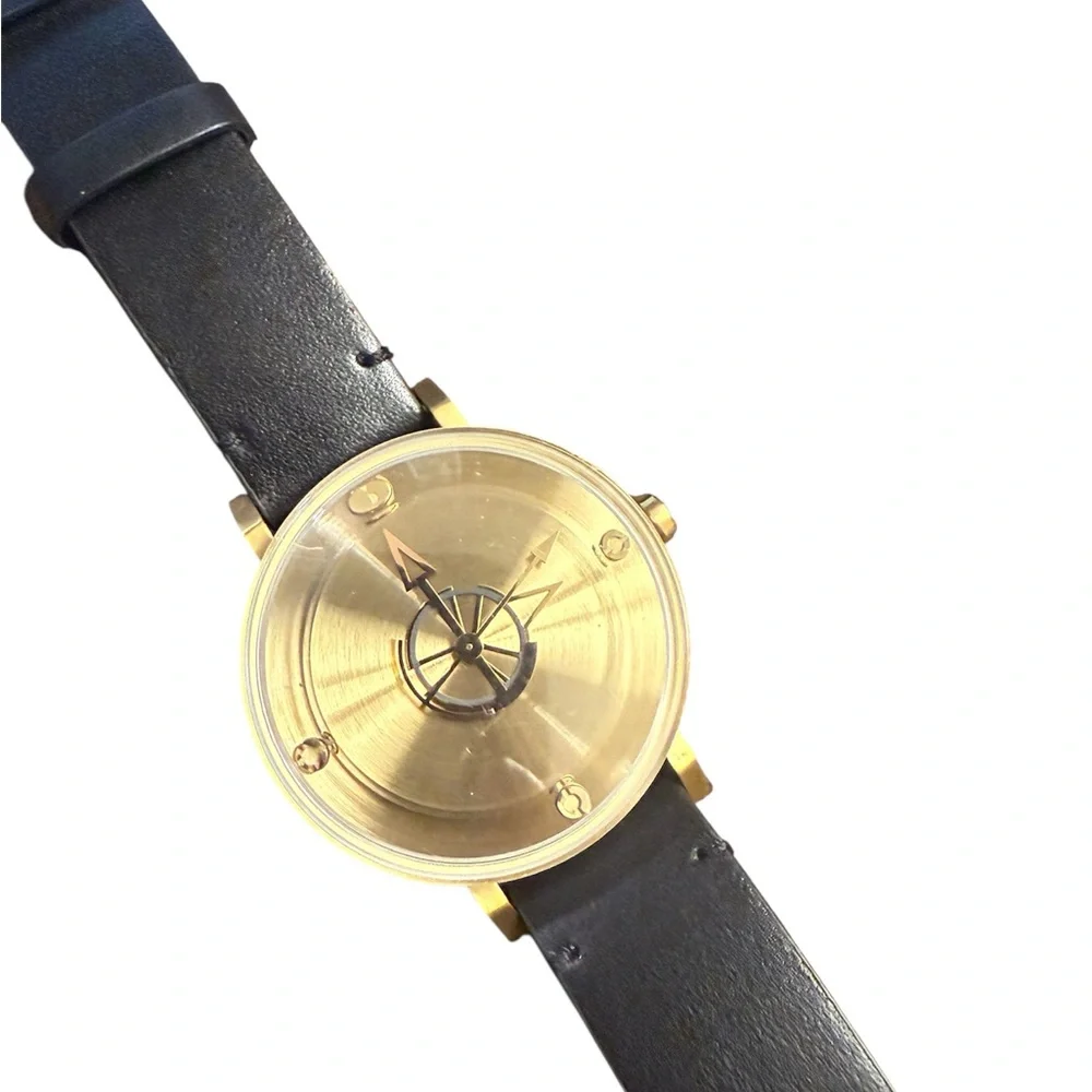ODM Unisex “Beyond” Watch in Black with a Gold Face, Works, Excellent Condition